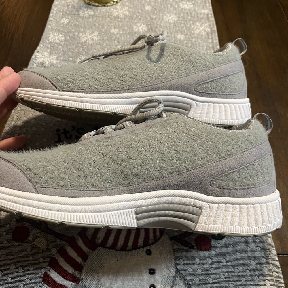 Orth-O-Feet Women's 8.5 W Athletic Sneakers Gray #989 Wool  Walking Shoes - Picture 5 of 9